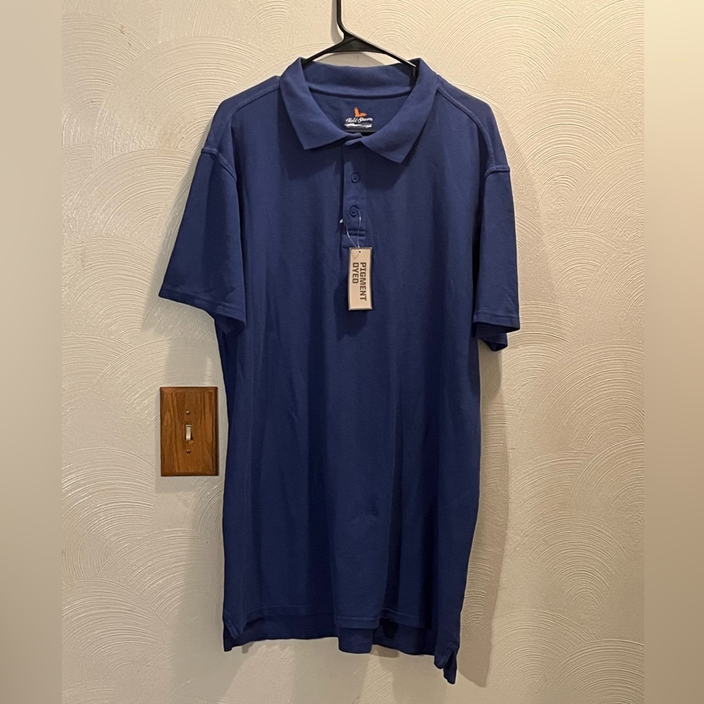 NWOT Field & Stream Men’s Blue 3 Button Polo. Size Large. One tag still attached